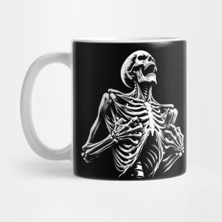 1990s Inspired Skeleton Graphic T-Shirt- Edgy Gothic Tee Mug